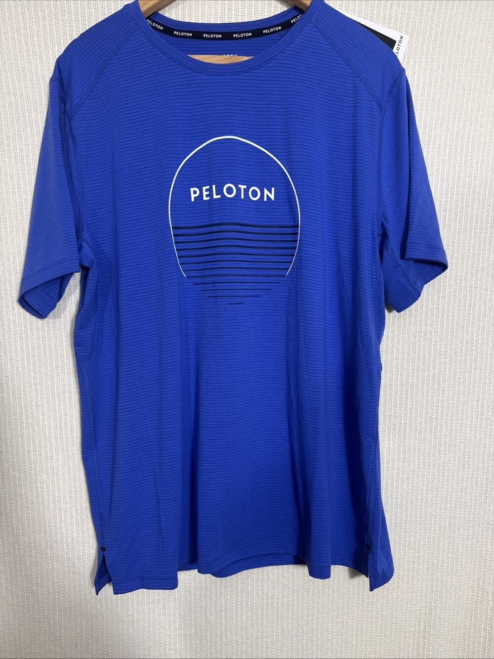 Peloton Performance Tee Shirt Men’s Large Blue Short Sleeve Athletic Athleisure
